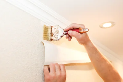 Pose de papier peint à Llupia — revêtements muraux et toiles de verre